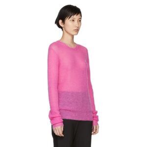 Helmut Lang Nwt Pink Feather Weight Mohair Crewneck Sweater Size Small